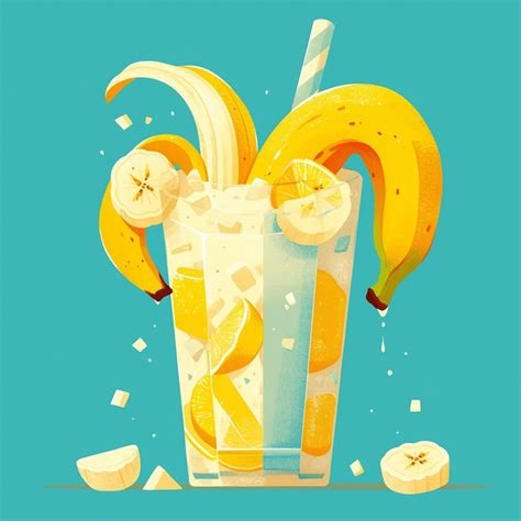 Premium Vector Creamy Banana Smoothie With Vanilla Extract