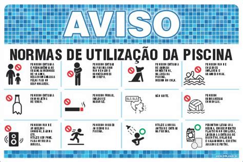 Placa De Aviso De Piscina Normas De Utiliza O Da Piscina Saia Imedia