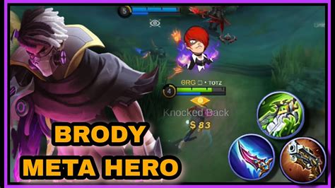 Brody Meta Hero Best Mm Brody Gold Lane Build Mlbb Brodymlbb