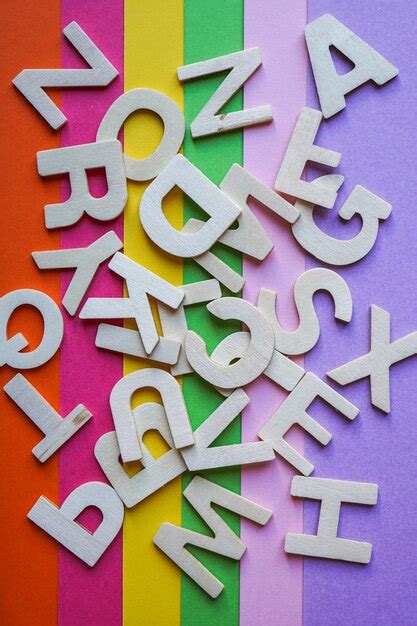 Premium Photo Multicolored Wooden Letters