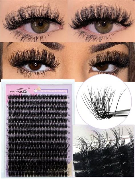 100d80d60d Fluffy Lash Clusters Thick Cluster Eyelash Extensions 91012141618mm Faux Mink