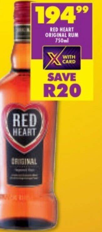 Red Heart Original Rum Ml Offer At Shoprite