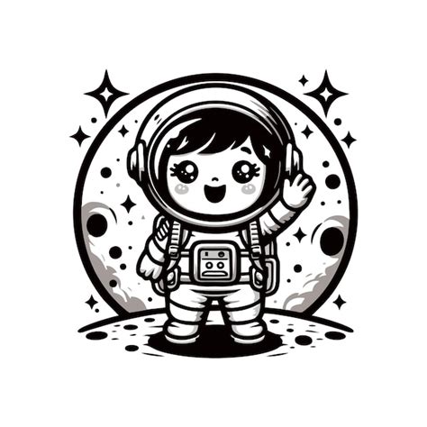 Premium Vector Cute Astronaut Cartoon Girl Astronaut Girl Cartoon