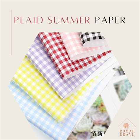 Jual Rumah Krave Plaid Kotak Cellophane Wrapping Paper Kertas Bunga