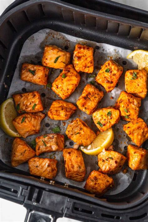 Spicy Cajun Air Fryer Salmon Bites