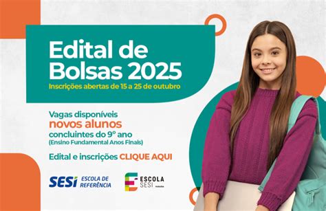 SESI Paraíba abre inscrições para bolsas de estudo para 2025