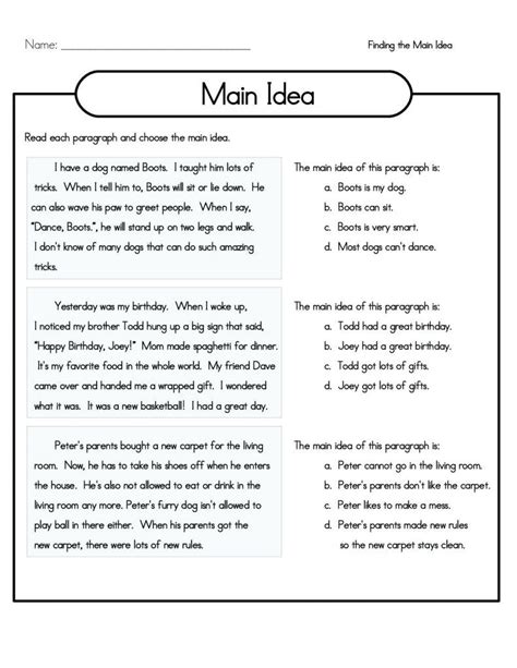 4th Grade Reading Comprehension Worksheets Multiple Choice Pdf Free