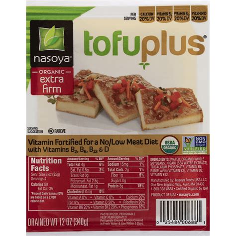 Nasoya Tofu Plus Tofu Organic Extra Firm Tofu Soy Products