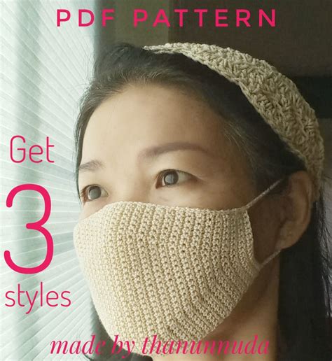 Crochet Face Mask Pattern Easy Crochet Face Mask Pattern PDF Etsy