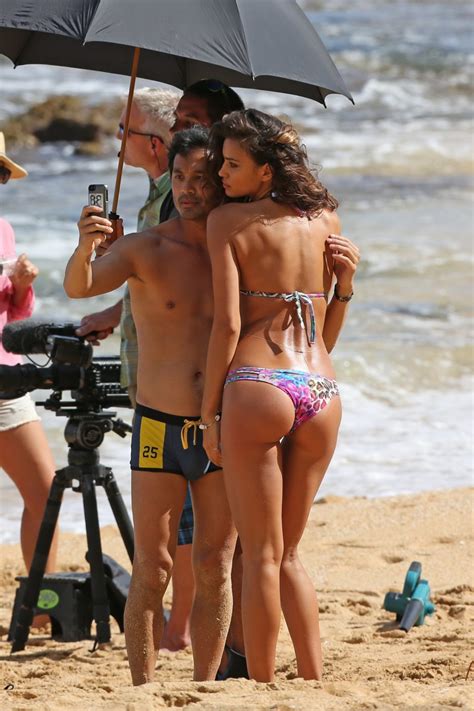 Irina Shayk Wearing Tiny Floral Bikini During A Photo Session At The Beach In Ha Porn Pictures