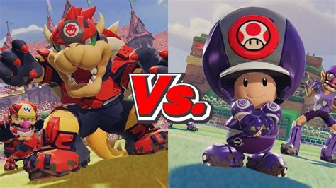 Mario Strikers Battle League Bowser Rockets Vs Toad Spikes Youtube