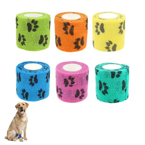 Buy 6 Rolls Self Adhesive Bandage For Pet Non Woven Dog Bandages