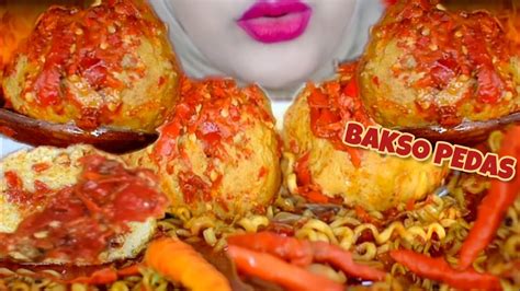 PEDESNYA BIKIN NAGIH ASMR BAKSO CINCANG SAMBEL MERCON DAN MIE KOREA