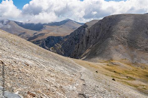 Trekking On Mystical Hiking Trail Leading To Mount Olympus Mytikas