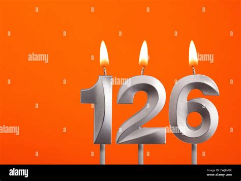 Candle Number Birthday In Orange Background Stock Photo Alamy