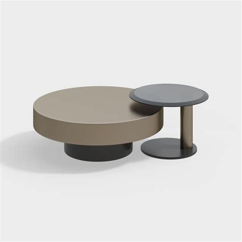 Modern Gold Black Piece Round Nesting Coffee Table Set With