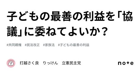 子どもの最善の利益を「協議」に委ねてよいか？｜打越さく良 りっけん 立憲民主党