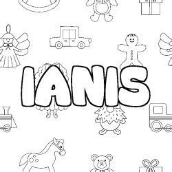 Coloriage prénom IANIS Sans Dépasser