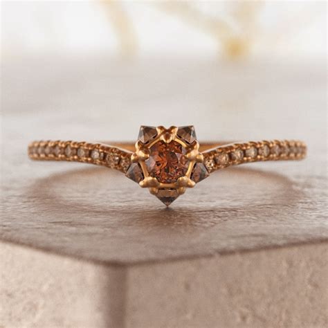 Brown Diamond Ring - Etsy