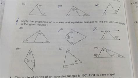 2 Apply The Properties Of Isosceles And Equilateral Triangles To Find Th