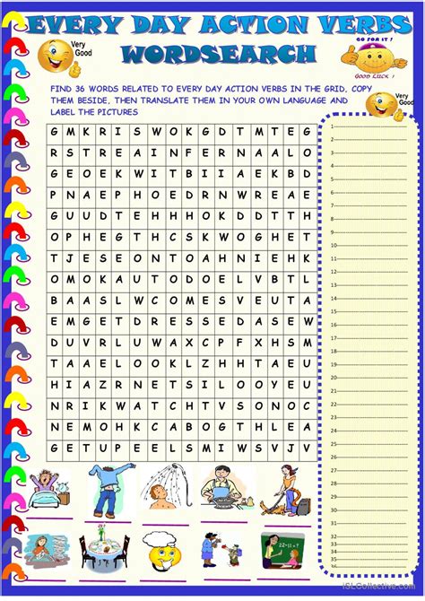 Every Day Action Verbs Wordsearch Deutsch Daf Arbeitsbl Tter Pdf Doc