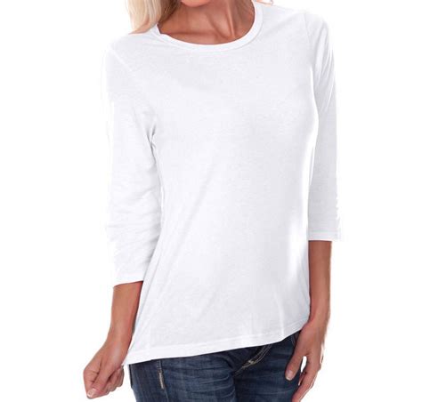 Kavio Women Crew Neck Sleeve Jersey T Shirt Wjp White X