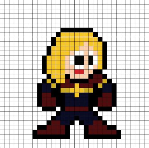 Captain Marvel Perler Bead Pattern Dibujos Pixelados Dibujos En