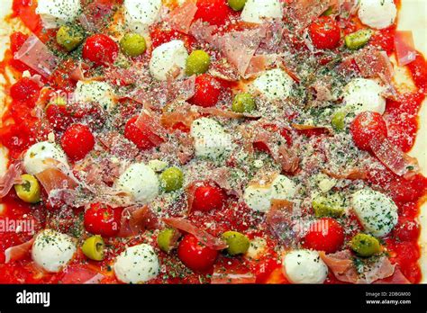 Traditional Italian Home Made Pizza With Mozzarella Stock Photo Alamy