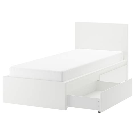 Malm High Bed Frame2 Storage Boxes White Twin Ikea Ca