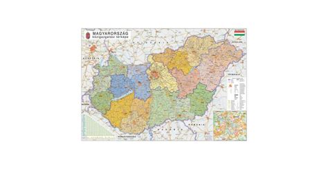 STIEFEL Wall Map, 70x100 cm, метална лента, Карта на Унгария, STIEFEL ...