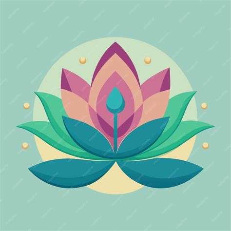 A colorful and abstract illustration of a lotus flower symbolizing ...