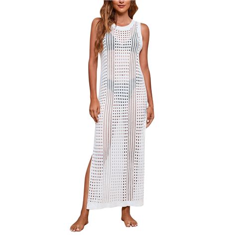 Hbyjlzyg Swimsuit Cover Ups For Women Long Length Beach Sunscreen Sleeveless Hollow Out Bikini