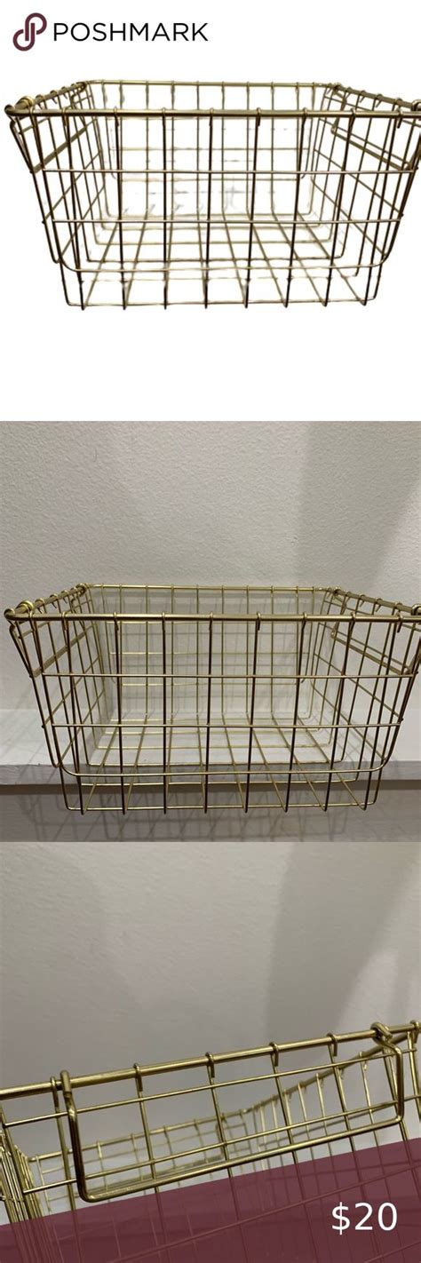 Gold wire metal basket | Metal baskets, Gold wire basket, Gold wire