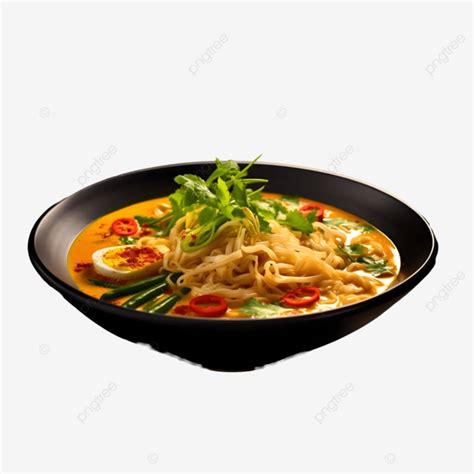 A Bowl Of Malaysian Laksa With Spicy Coconut Malaysian Laksa Spicy