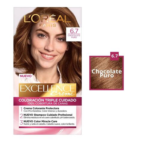 Tinte para cabello L Oréal Imédia Excellence creme 6 7 chocolate puro