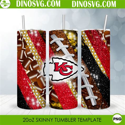 Kansas City Chiefs Glitter Oz Straight Skinny Tumbler Wrap