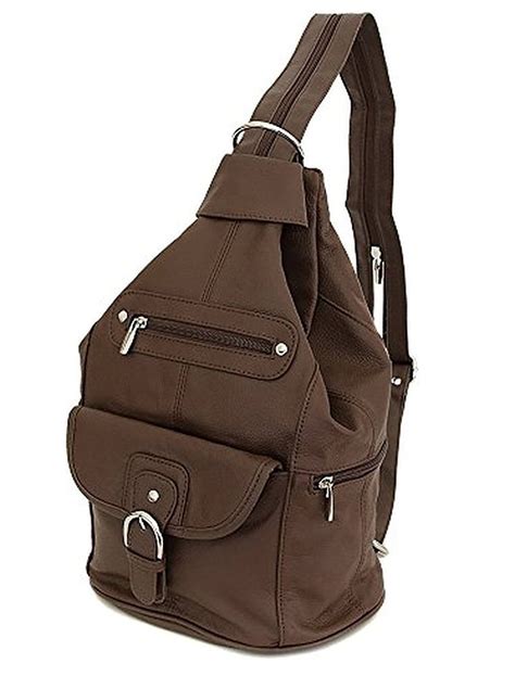 Womens Leather Convertible 7 Pocket Medium Size Tear Drop Sling