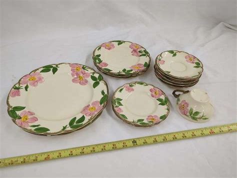 13 Pcs Vintage Franciscan Desert Rose China Some Pcs May Have Sm Rim Chips Isabell Auction