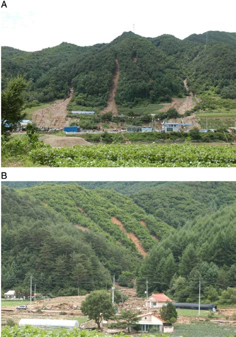 Landslides triggered by heavy rainfall on July 15 – 16, 2006. | Download Scientific Diagram