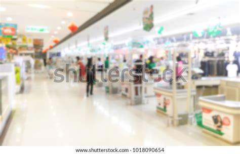 Abstract Blurred Checkout Desk Supermarket Background Stock Photo (Edit Now) 1018090654