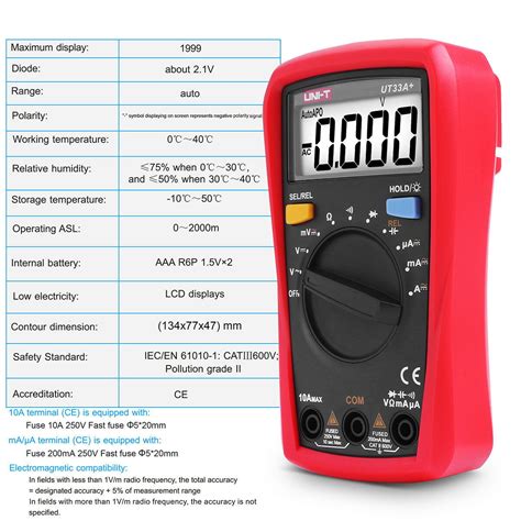 UNI T Palm Size Multimeter UT33A