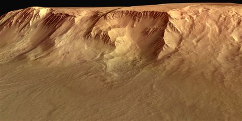 Esa Perspective View Of Flank Of Olympus Mons