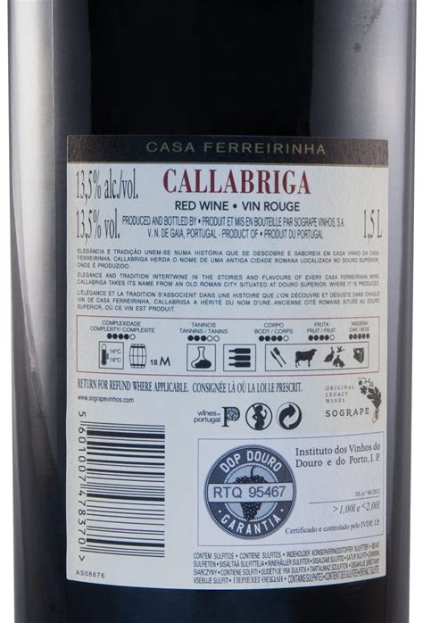 2018 Casa Ferreirinha Callabriga Tinto 1 5L