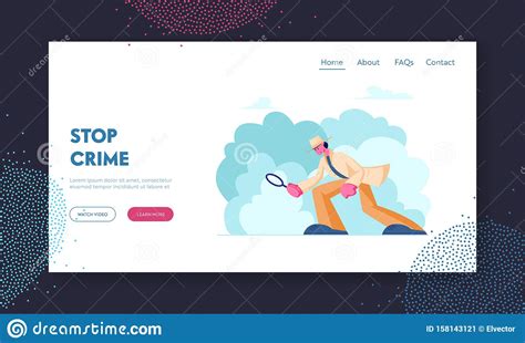 Detective Investigating Searching Clues Cartoon Vector Character