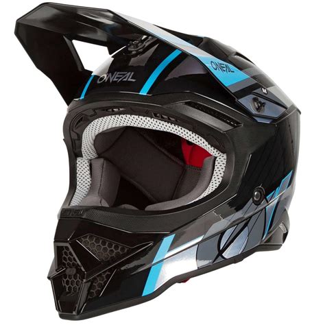 O Neal MX Helmet 3SRS Vision Black Grey Blue Maciag Offroad