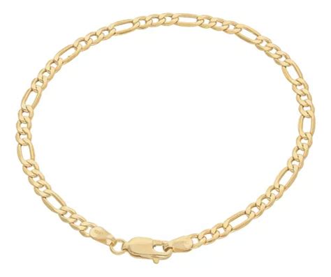 Pulsera Pulso Esclava Oro 10k Kilates Figaro 3 5mm 21cm Envío gratis