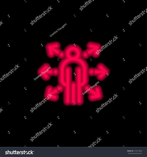 Humanpictos Red Glowing Neon Ui Ux Stock Vector Royalty Free 710317828 Shutterstock