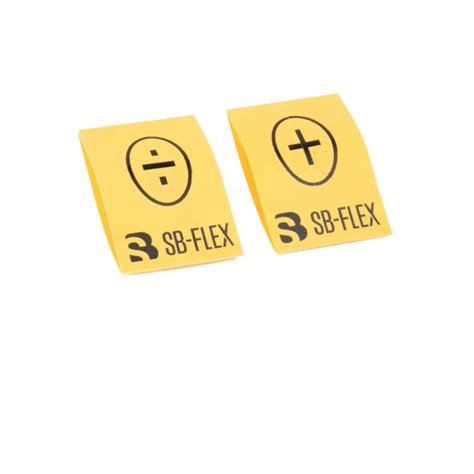 Heat Shrink tube marking • + & - symbol • Yellow • 2 pcs • MEMIDOS