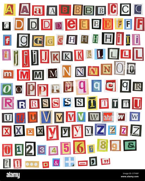 Cut Newspaper Magazine Letters Numbers Hi Res Stock Photography And