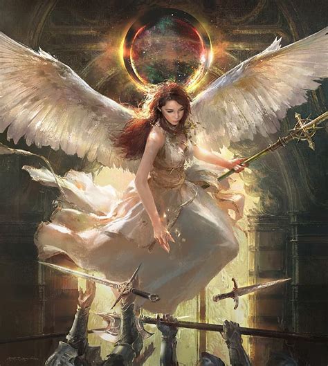 Hd Wallpaper Mazert Young Women Artwork Wings Angel Fantasy Art